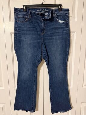 American Eagle Outfitters Mid-Rise Dark Blue Bootcut Jeans